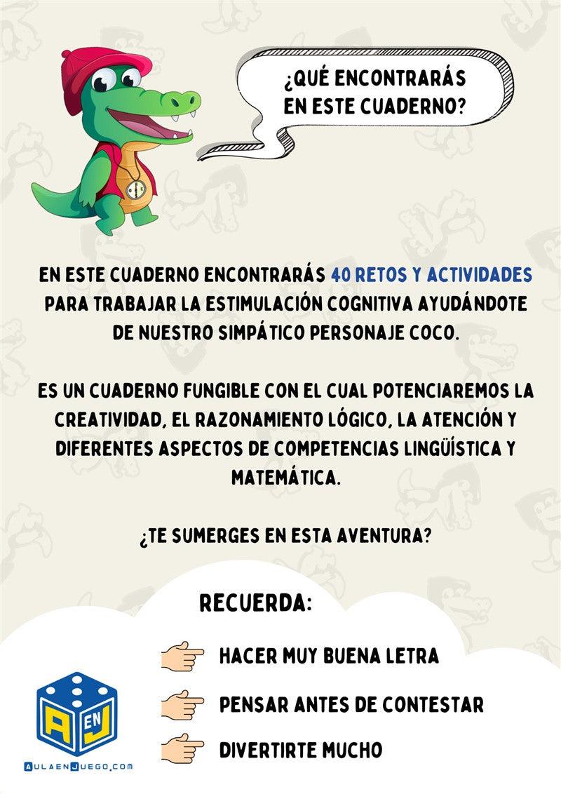Cuaderno de estimulación Cognitiva +6 años - Aula en juego: ¡Reta su mente jugando con Coco!