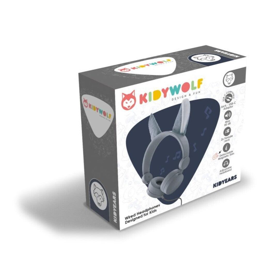 Cascos Auriculares Lobo Gris - Kidyears: Escucha, juega y aprende con estilo y seguridad.