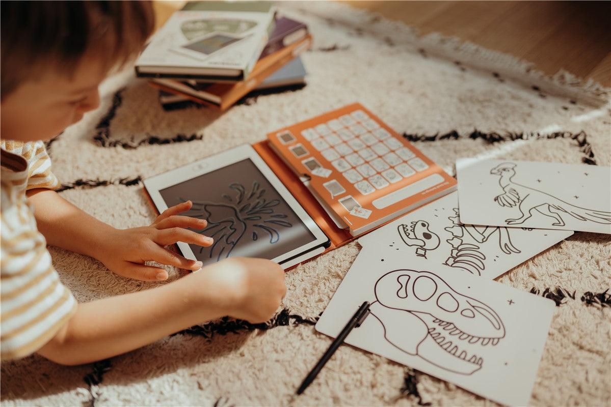 Pizarra Kidydraw mini Dinos - Kidywolf: ¡Dibuja, calca y viaja a la era jurásica!