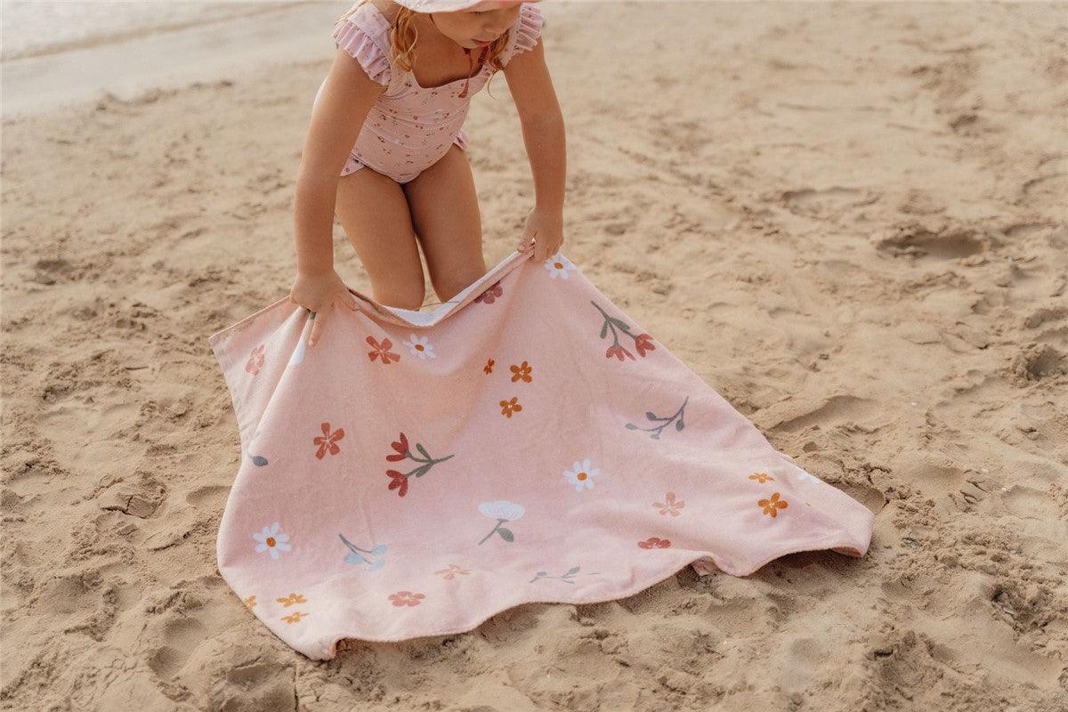 Toalla de playa pequeñas flores rosas - Little Dutch: ¡Suave como un abrazo bajo el sol!