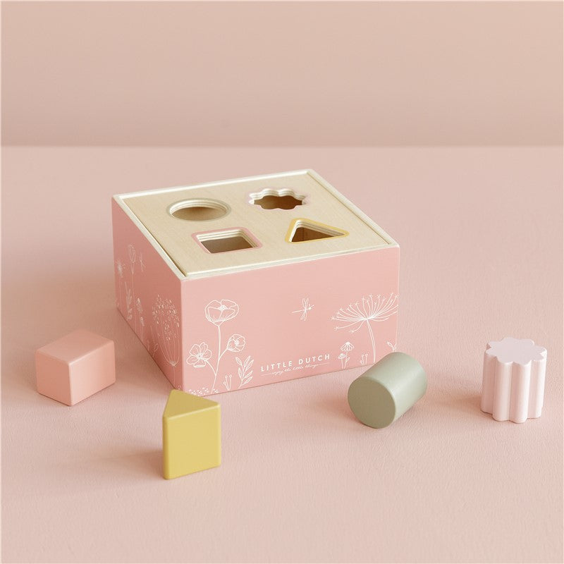 Encajable de Formas Rosa Flores - Little Dutch: ¡Un divertido desafío para los más pequeños!