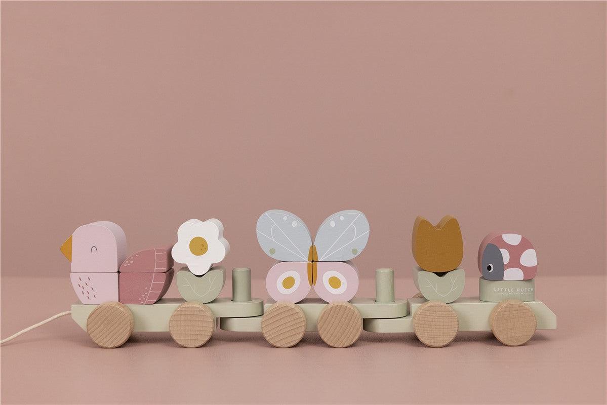 Tren Arrastre y Apilable mariposa y flores - Little Dutch: ¡Un viaje de diversión para tu bebé