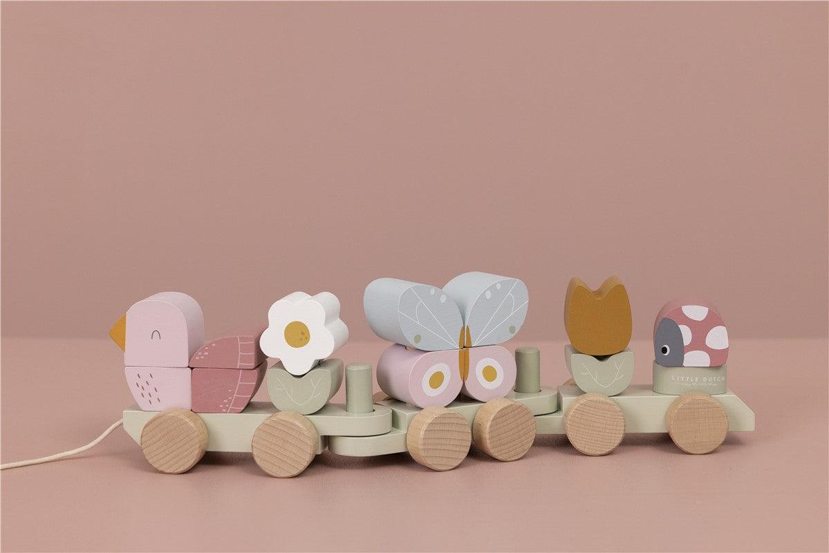 Tren Arrastre y Apilable mariposa y flores - Little Dutch: ¡Un viaje de diversión para tu bebé
