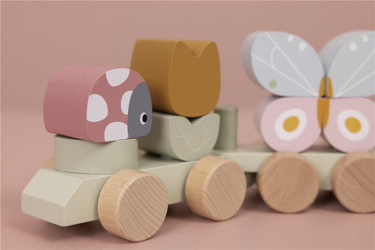 Tren Arrastre y Apilable mariposa y flores - Little Dutch: ¡Un viaje de diversión para tu bebé
