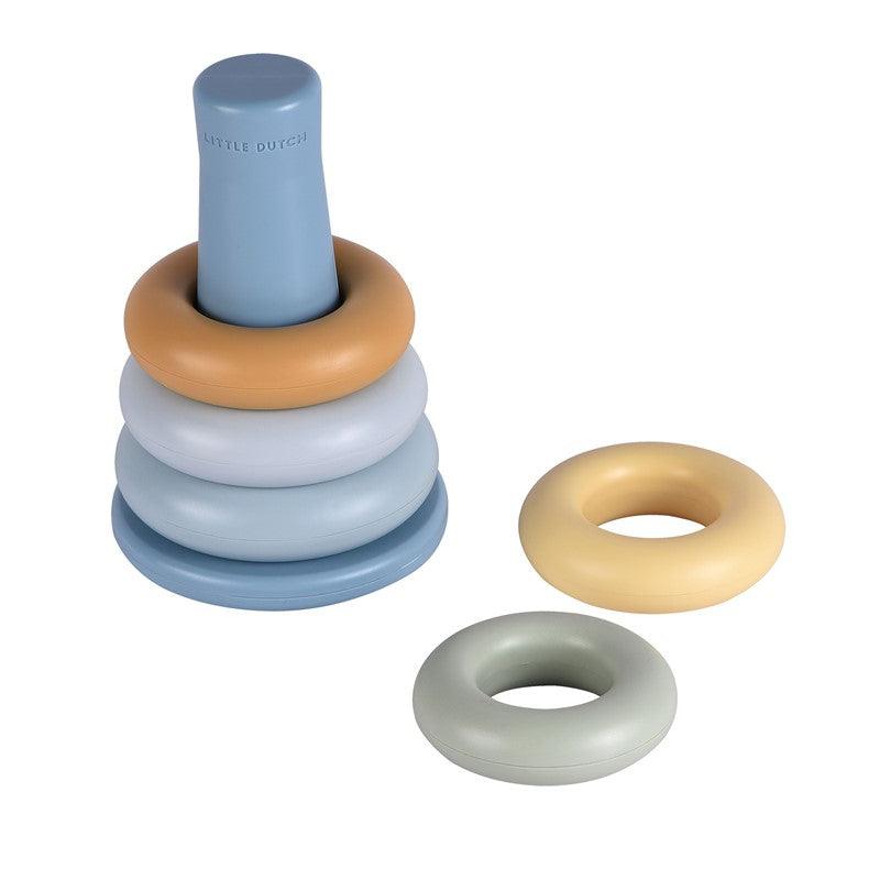 Anillos encajables azul - Little Dutch: ¡Diviértete mientras aprendes a clasificar por color y tamaño!