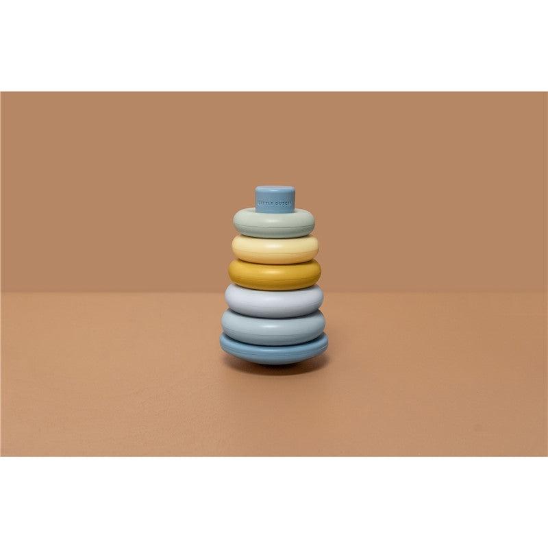 Anillos encajables azul - Little Dutch: ¡Diviértete mientras aprendes a clasificar por color y tamaño!