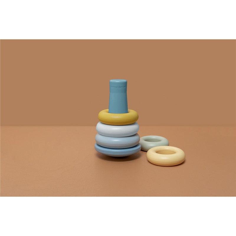 Anillos encajables azul - Little Dutch: ¡Diviértete mientras aprendes a clasificar por color y tamaño!