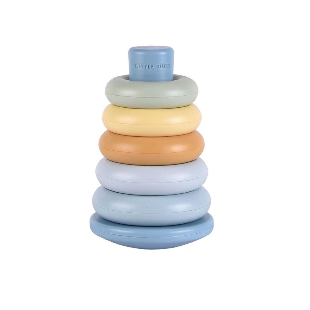 Anillos encajables azul - Little Dutch: ¡Diviértete mientras aprendes a clasificar por color y tamaño!