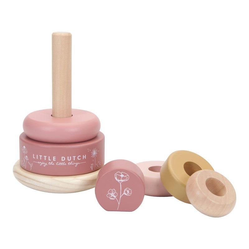 Anillos Apilables Balanceables Flores - Little Dutch: Desafía las habilidades de tu hijo mientras se divierte apilando y jugando.