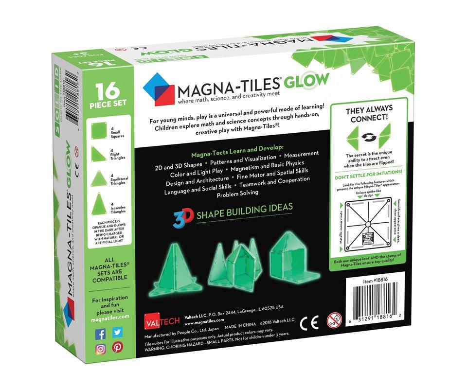 Set fluorescente 16 pcs - Magna Tiles ¡Haz que la creatividad de tus hijos brille incluso en la oscuridad!