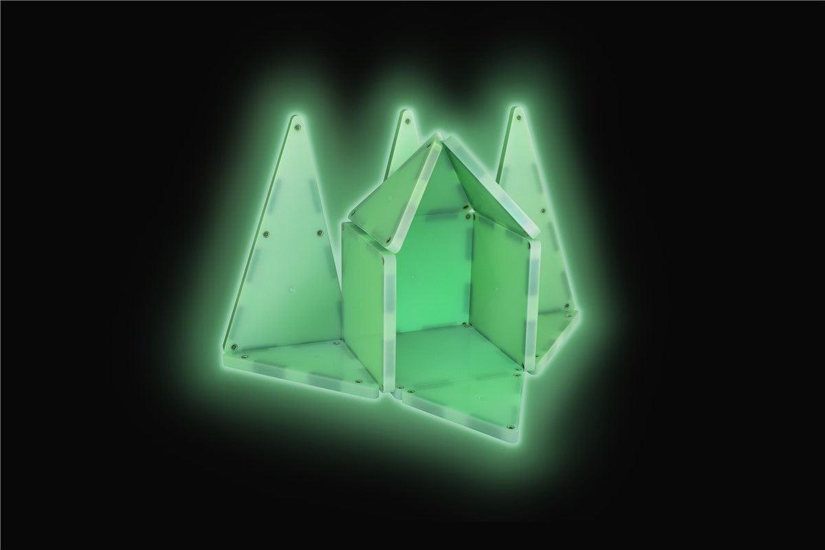 Set fluorescente 16 pcs - Magna Tiles ¡Haz que la creatividad de tus hijos brille incluso en la oscuridad!