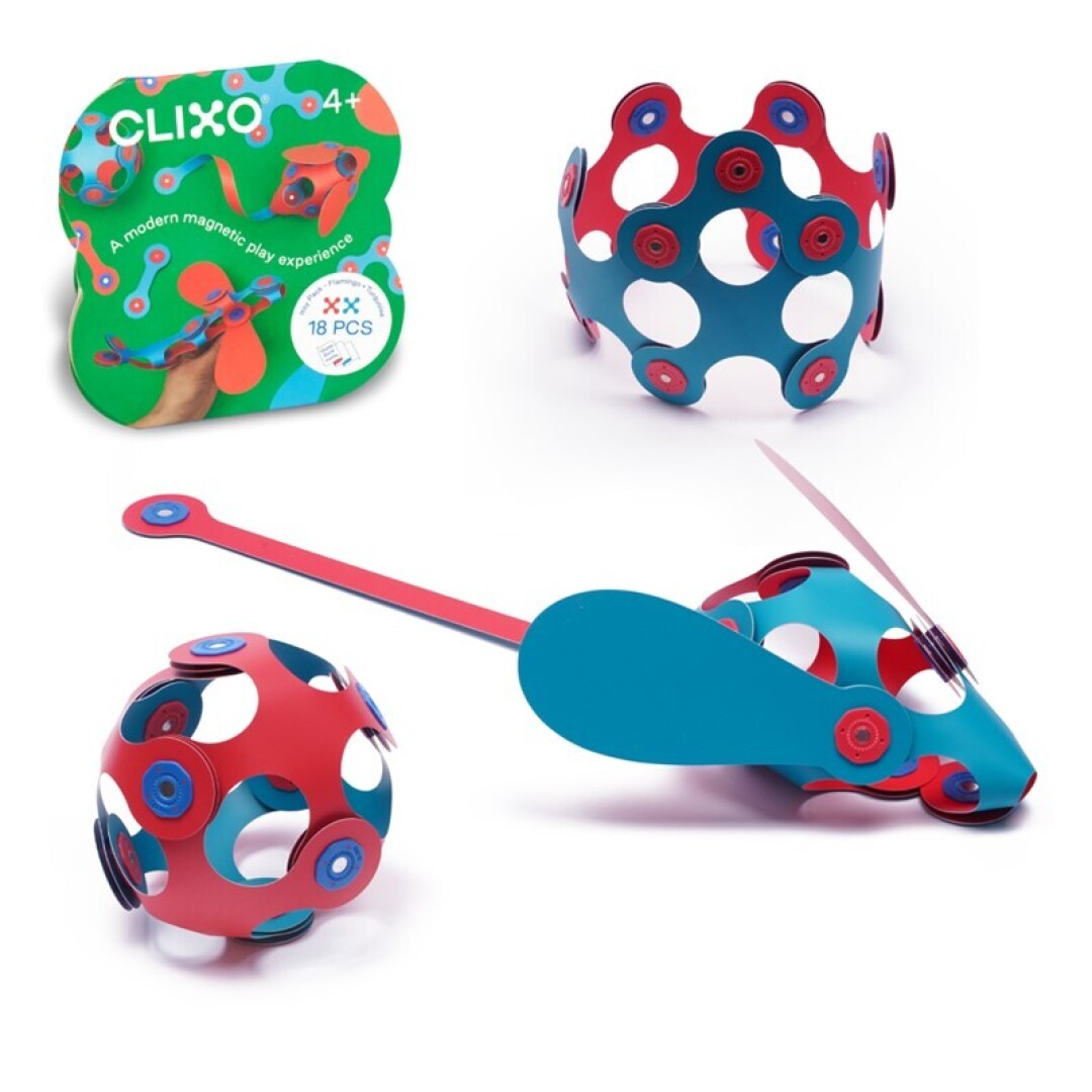 Clixo Itsy Pack - Flamingo/Turquesa: ¡La diversión magnética al alcance de tu mano!