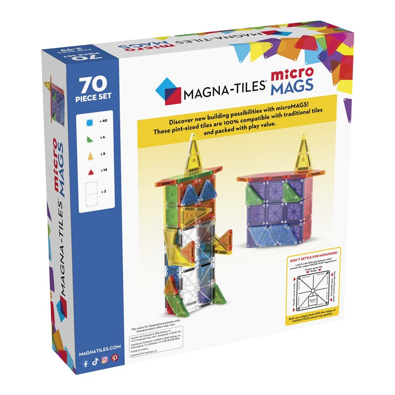 MAGNA-TILES® microMAGS 70 Piezas: ¡Descubre el poder de la construcción compacta y creativa!