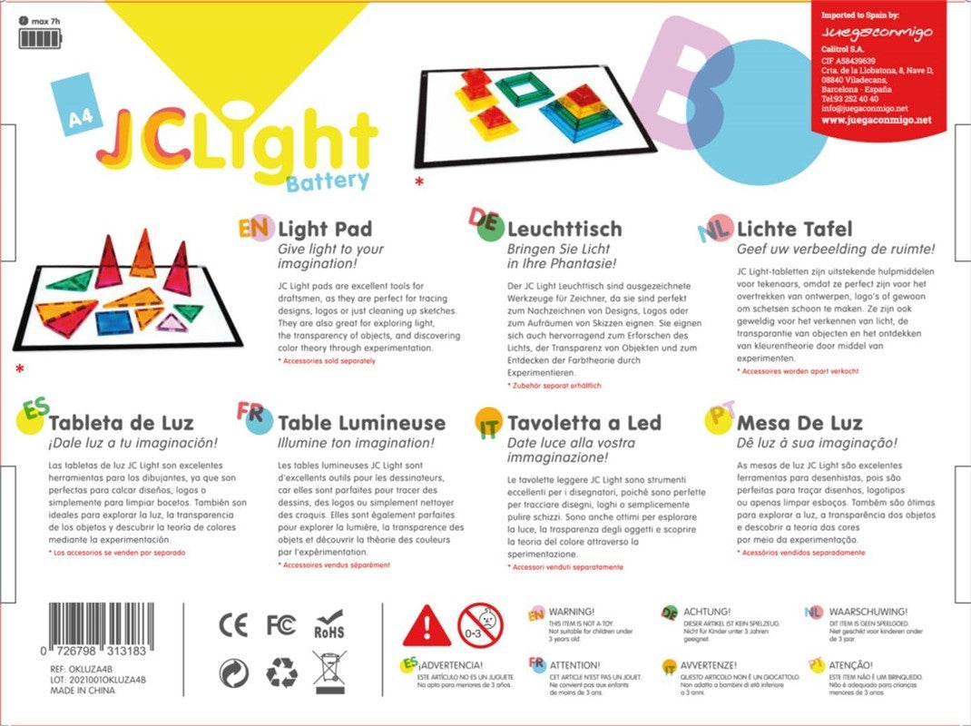 Tableta de luz con bateria - Juegaconmigo