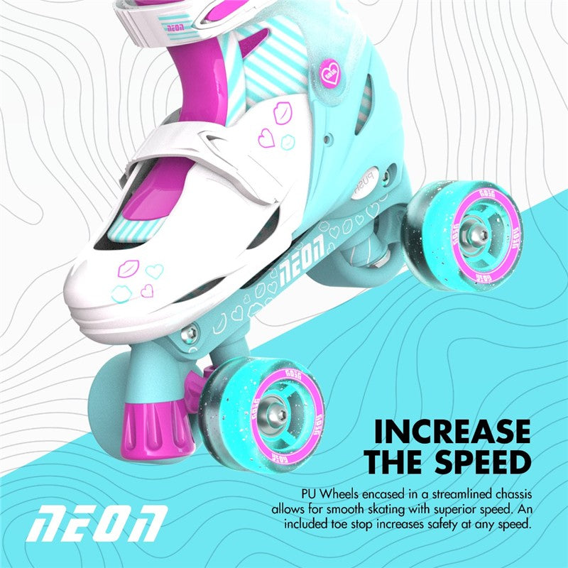 PATINES COMBO NEÓN TURQUESA ROSA T.30-33 - Yvolution