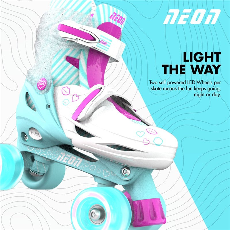 PATINES COMBO NEÓN TURQUESA ROSA T.30-33 - Yvolution