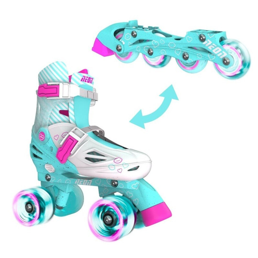 PATINES COMBO NEÓN TURQUESA ROSA T.30-33 - Yvolution