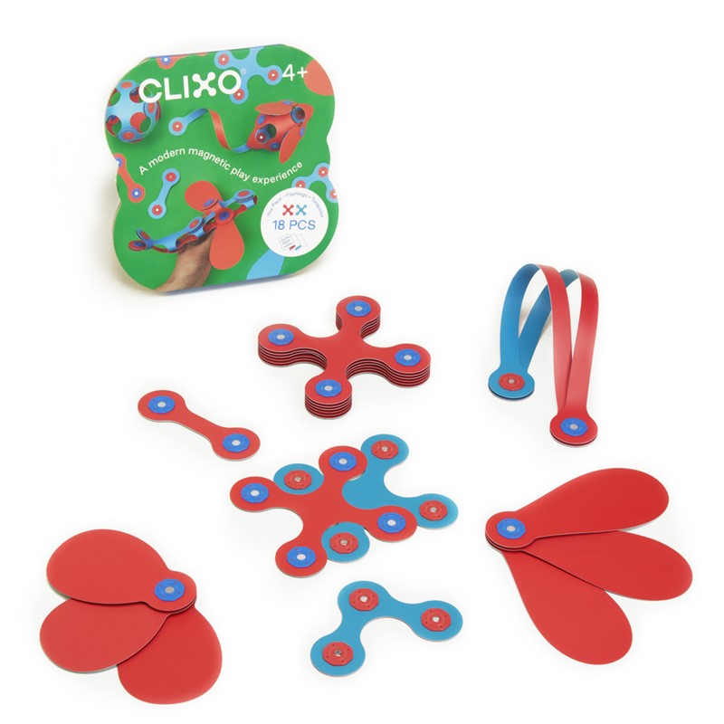 Clixo Itsy Pack - Flamingo/Turquesa: ¡La diversión magnética al alcance de tu mano!